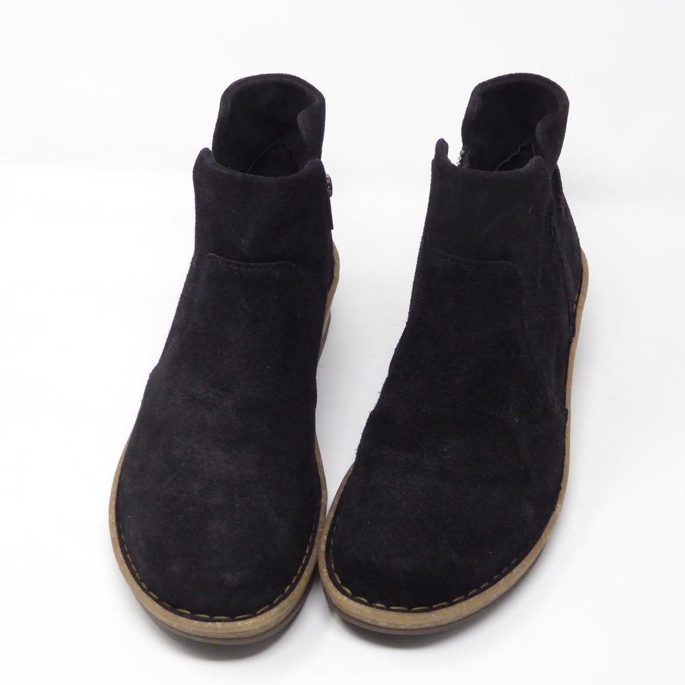 NEW Born Viv Womens Ankle Boots Booties Black Suede Wedge Heel Size 9 - Picture 3 of 10